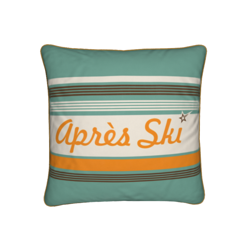 Retro Après Ski Green, Velvet Cushion