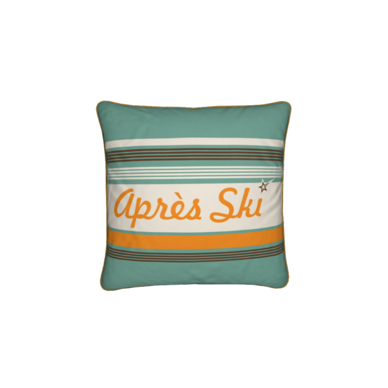 Retro Après Ski Green, Velvet Cushion