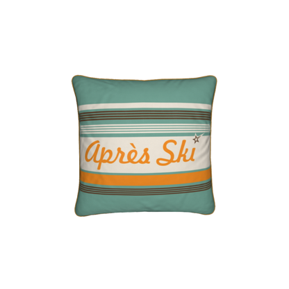 Retro Après Ski Green, Velvet Cushion