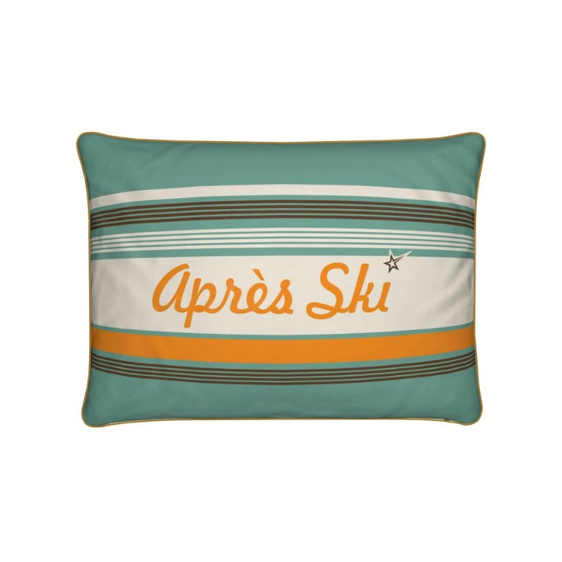 Retro Après Ski Green, Velvet Cushion