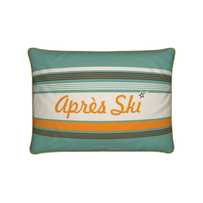 Retro Après Ski Green, Velvet Cushion
