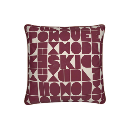 SKI CLUB, Burgundy and Rose Soft Velvet Cushion