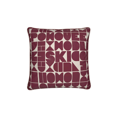 SKI CLUB, Burgundy and Rose Soft Velvet Cushion