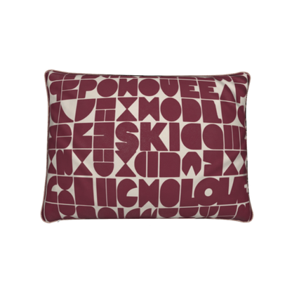 SKI CLUB, Après-Bar Cushion, Burgundy and Rose Soft Velvet