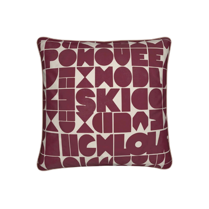 SKI CLUB, Après-Bar Cushion, Burgundy and Rose Soft Velvet