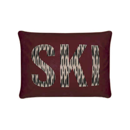SKI VIP, Burgundy Soft Velvet Cushion