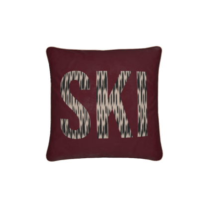 SKI VIP, Burgundy Soft Velvet Cushion