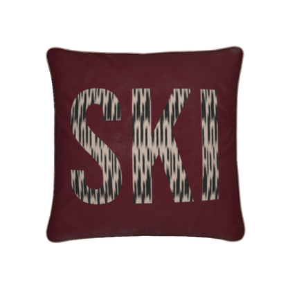 SKI VIP, Burgundy Soft Velvet Cushion