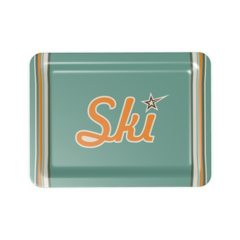 Serving Tray, Retro-Ski, Green and Gold