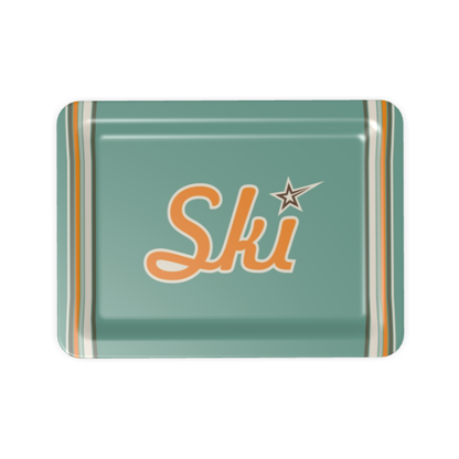 Serving Tray, Retro-Ski, Green and Gold