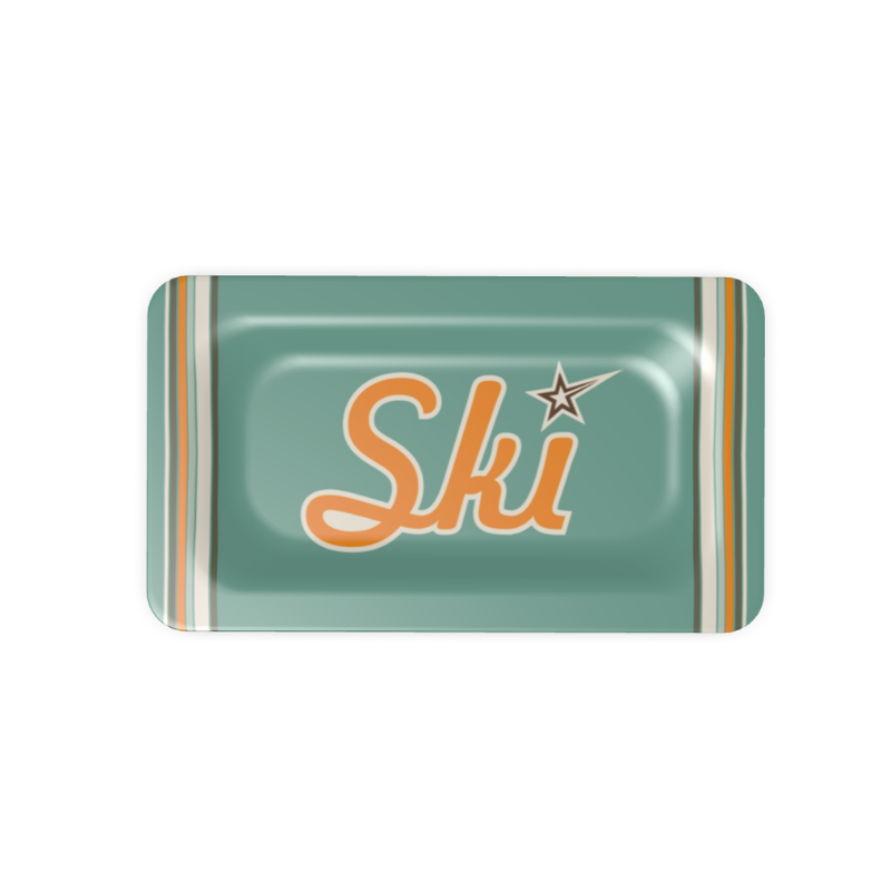 Serving Tray, Retro-Ski, Green and Gold