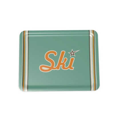 Serving Tray, Retro-Ski, Green and Gold