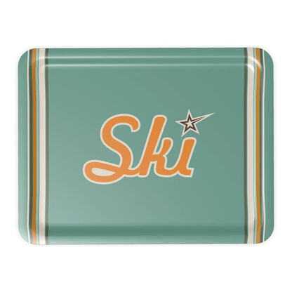 Serving Tray, Retro-Ski, Green and Gold