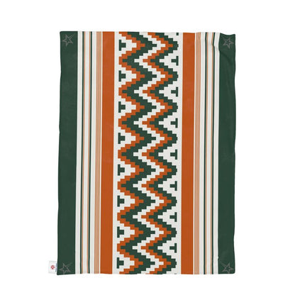 Throw Blanket, Retro Ski, Green and Orange, Shooting Stars, Double Sided