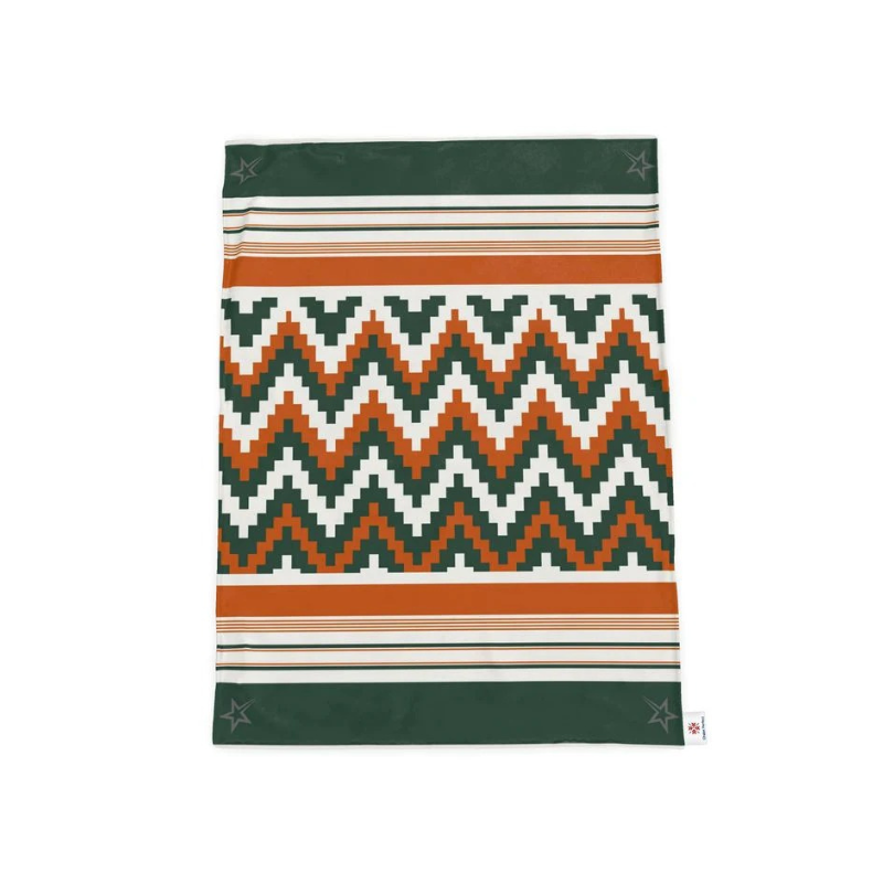 Throw Blanket, Retro Ski, Green and Orange, Shooting Stars, Double Sided