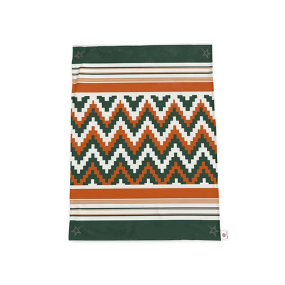 Throw Blanket, Retro Ski, Green and Orange, Shooting Stars, Double Sided