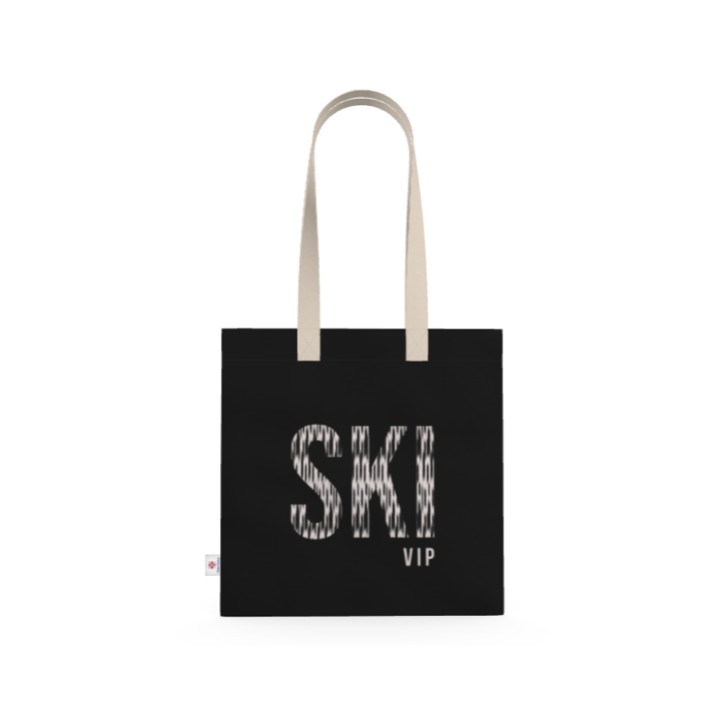 Shopping Tote, SKI VIP, Black and Beige