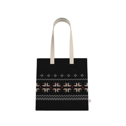 Shopping Tote, Ski Themed, Black and Beige