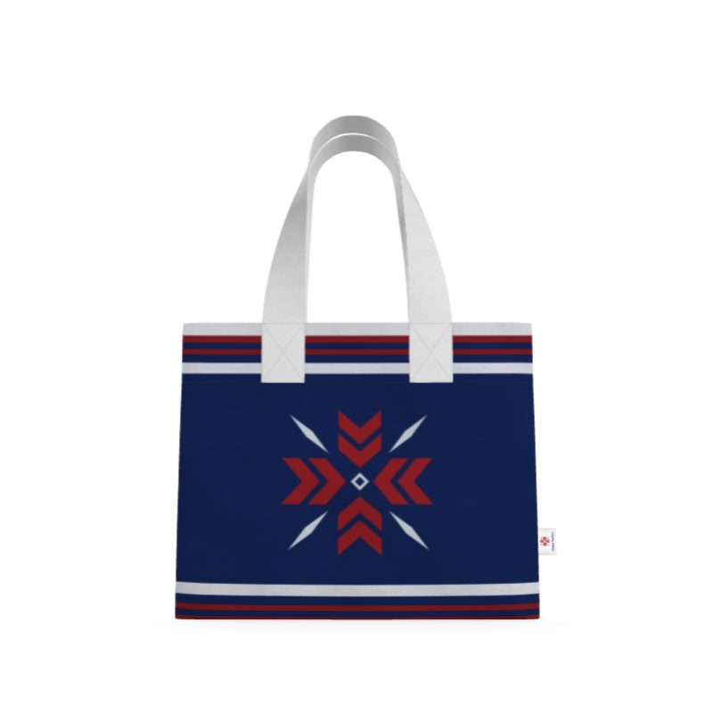 Shopping Tote, Snowflake, Red, White and Blue