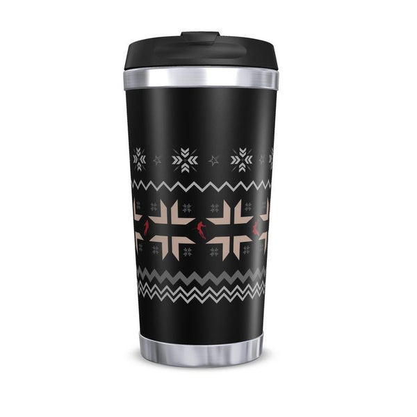 Ski Themed Black Travel Mug