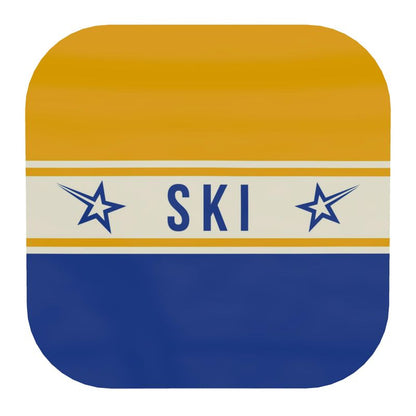 Ski themed Blue and Yellow Coaster