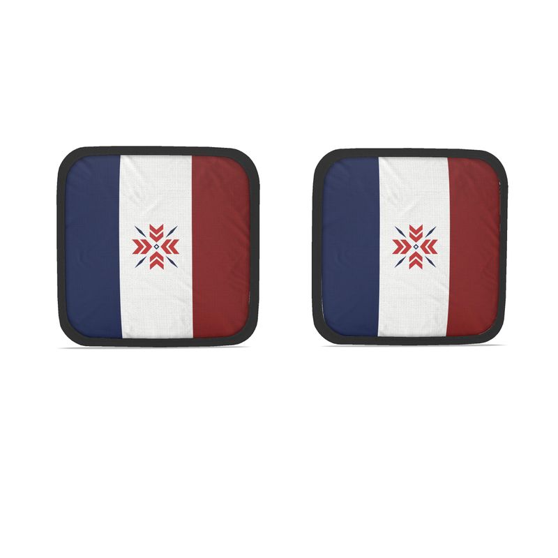 Ski Themed French Flag Snowflake Hot Dish Pads