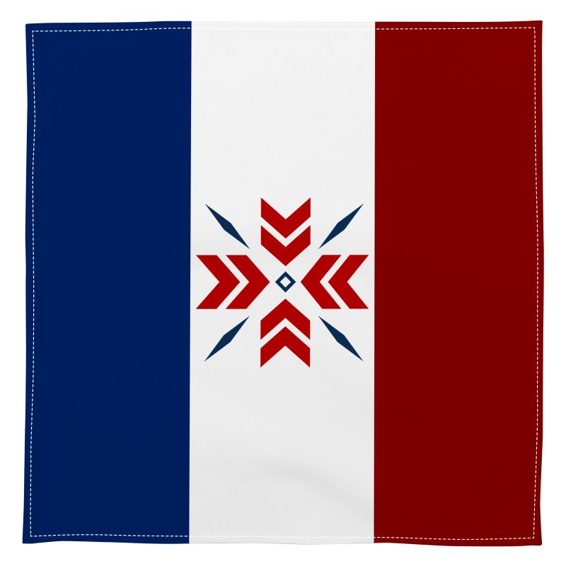 Blue, White and Red with Snowflake Napkin