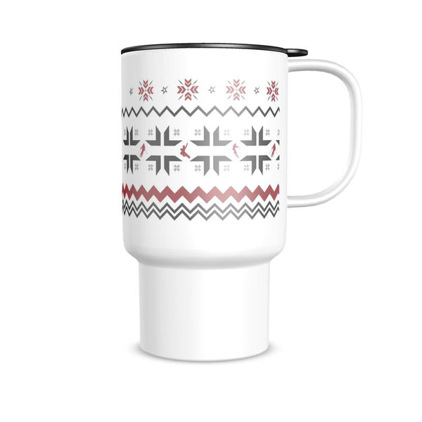 Ski Themed Snowflake Travel Mug