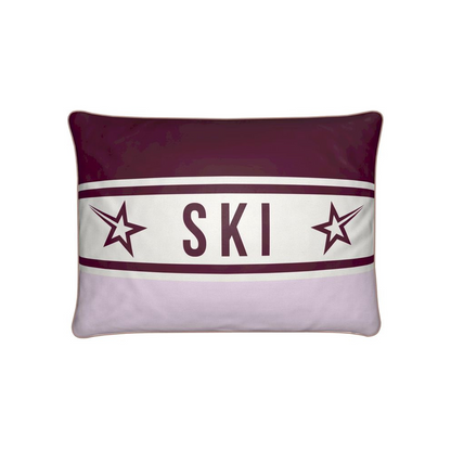 Ski Themed Velvet Cushion