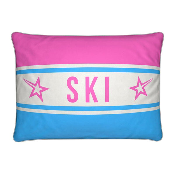 Ski Themed Soft Velvet Chalet Cushion