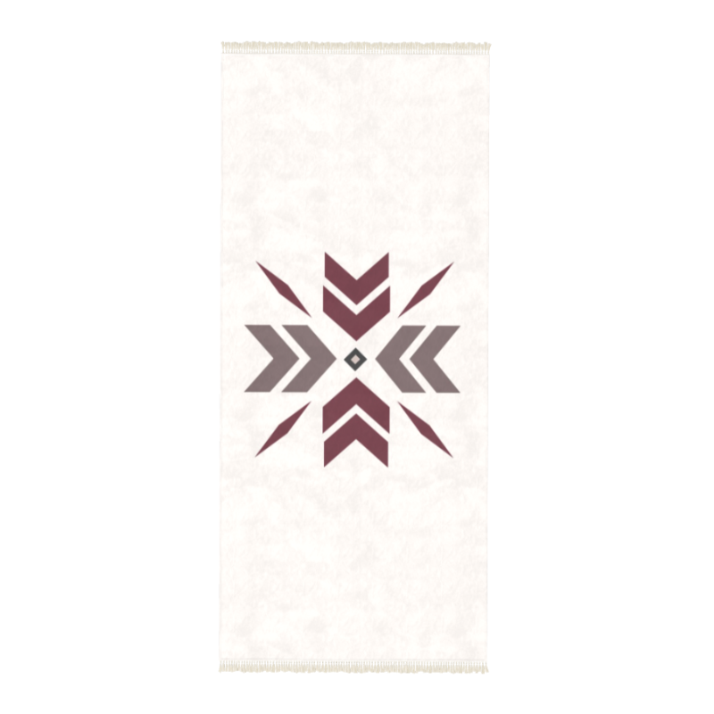 Après‑ski Décor Floor Rug - Burgundy Snowflake