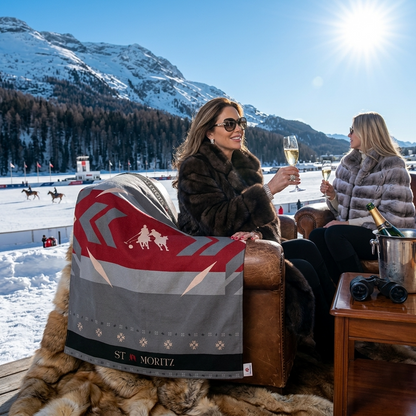 Throw Blanket, St Moritz, Snow Polo Themed
