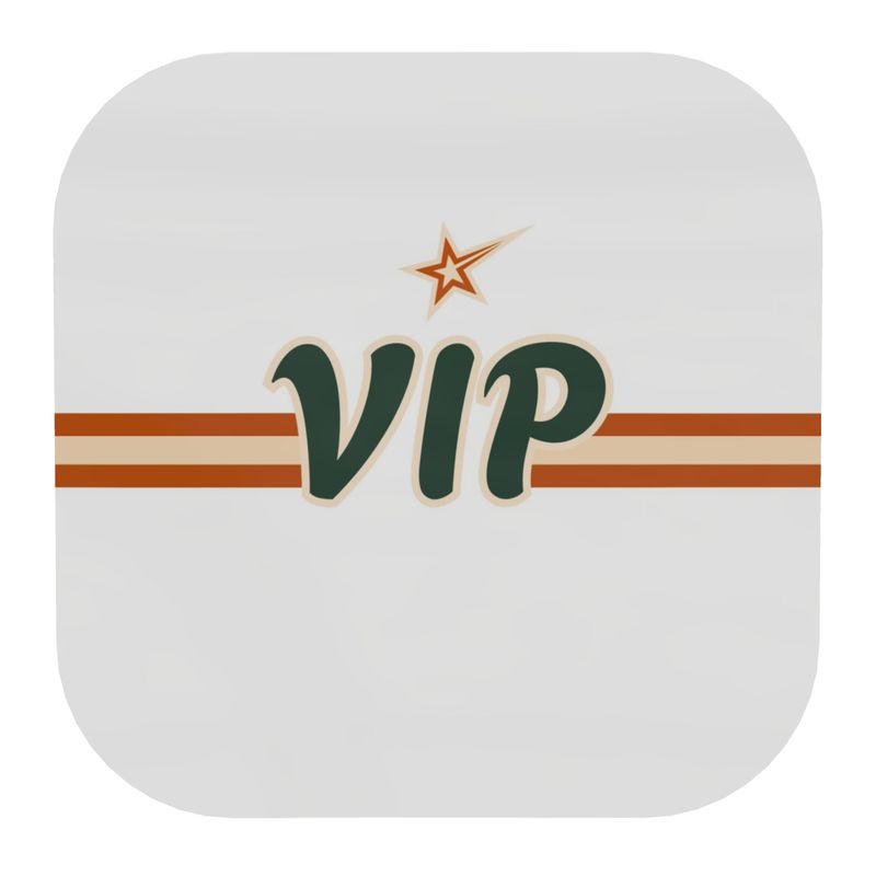 White coaster with VIP written in Green