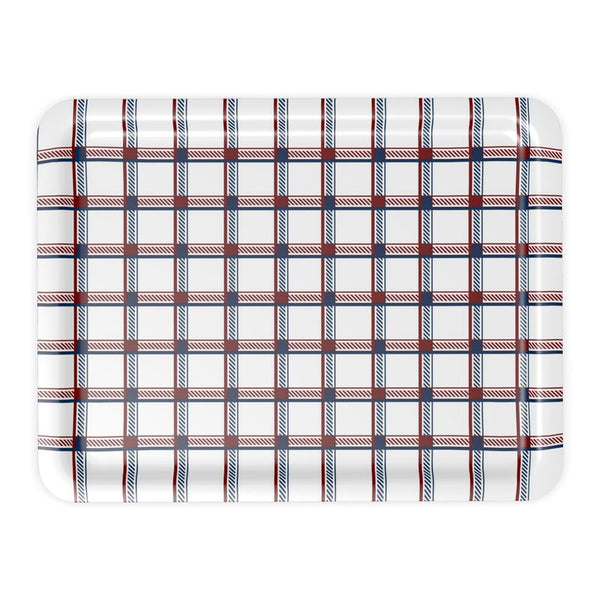 Red, White and Blue Check Tray