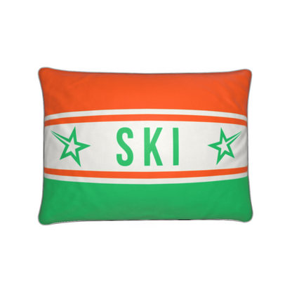 Ski Themed Velvet Cushion 