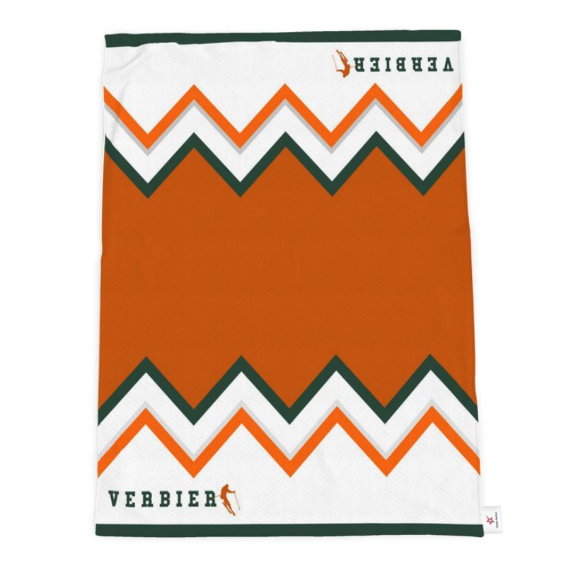Verbier, Ski Themed, Fleece Backed Throw Blanket