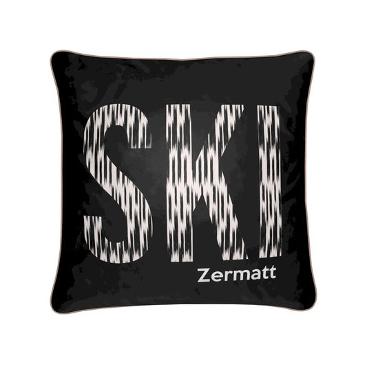 Zermatt Black Velvet Cushion