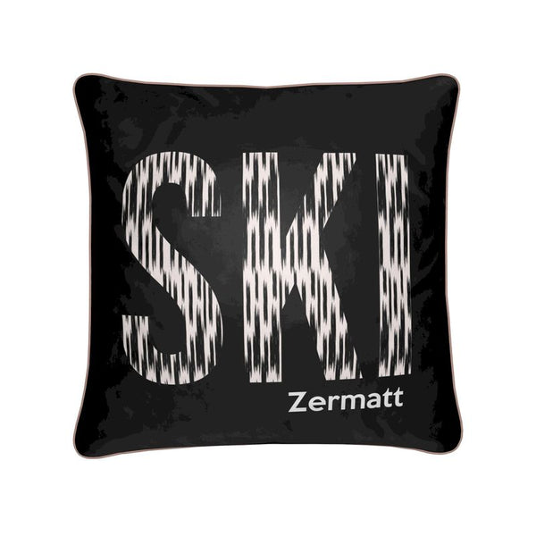 Zermatt Black Velvet Cushion