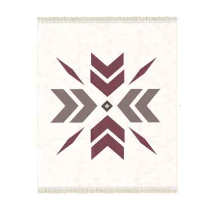 Après‑ski Décor Floor Rug - Burgundy Snowflake