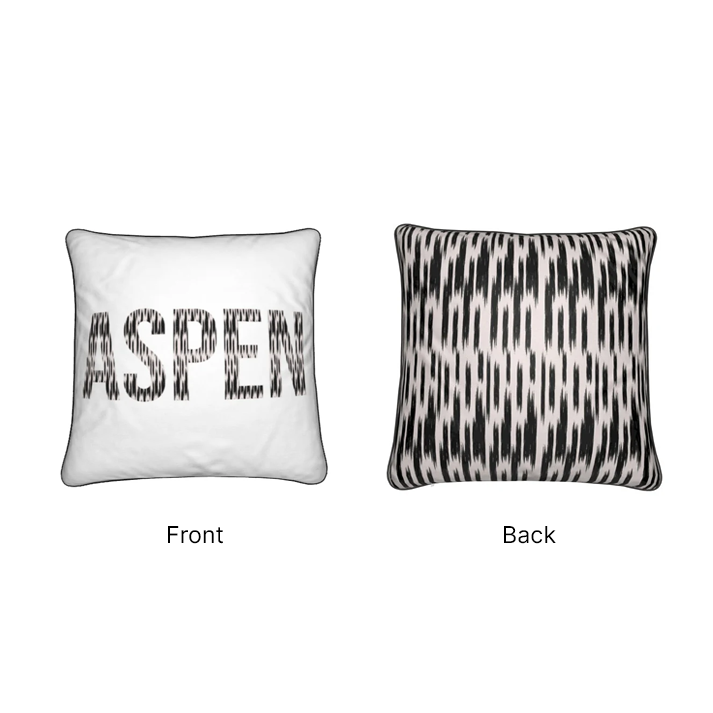 aspen velvet cushion front and back