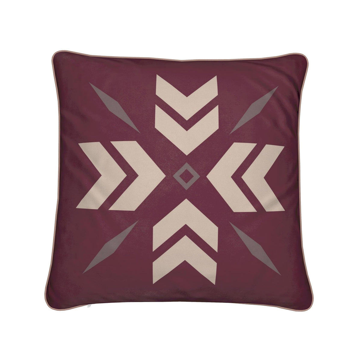 Ski Cushion, Burgundy, Soft Velvet, Retro Style
