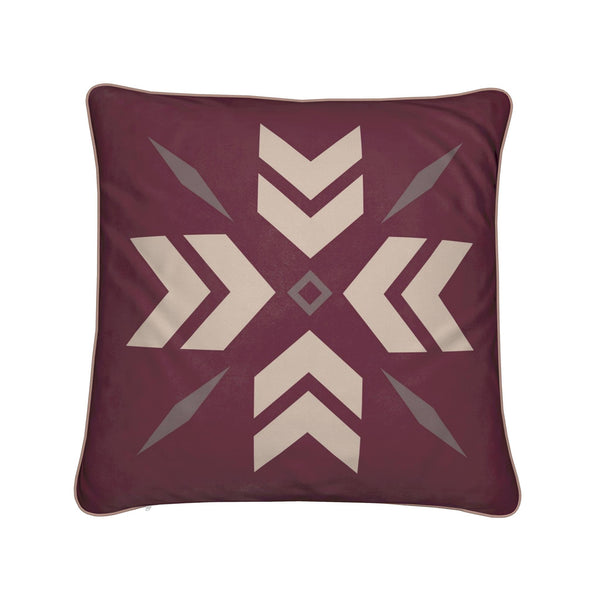Ski Cushion, Burgundy, Soft Velvet, Retro Style