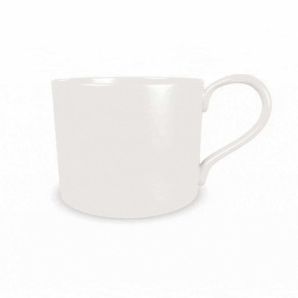 Feine Porzellan-Espressotasse und Untertasse für Chalet