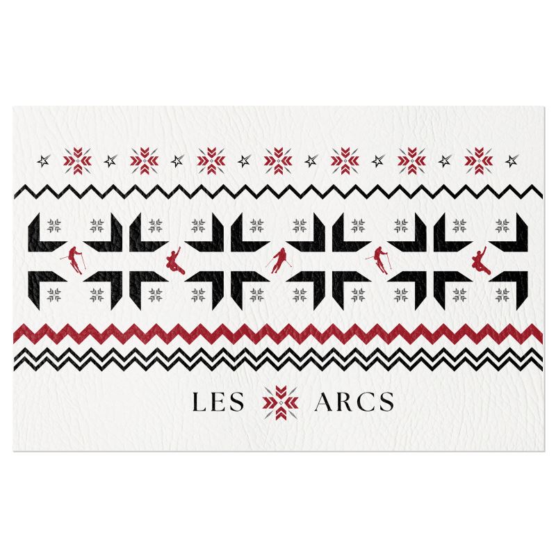 Les, Arcs, Ski Themed, Vinyl Placemats, Red, White Black
