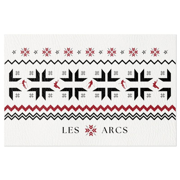 Les, Arcs, Ski Themed, Vinyl Placemats, Red, White Black