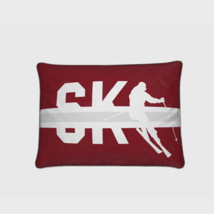 Coussin Chalet Rouge et Blanc à Thème SKI Pas De La Casa 