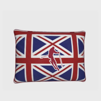 Brit Themed Red, White and Blue Soft Velvet Chalet Cushion