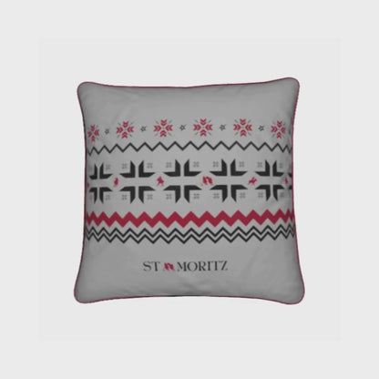 St Moritz Snow Polo Soft Velvet grey Cushion
