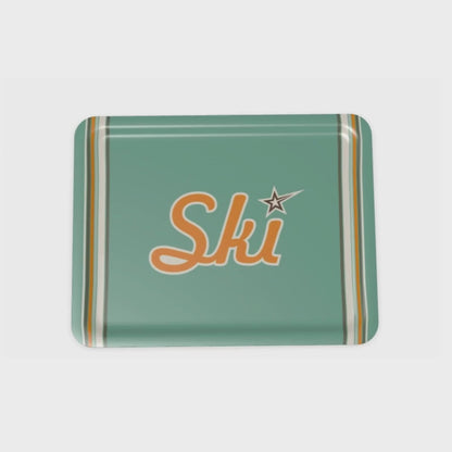 Serving Tray, Retro-Ski, Green and Gold