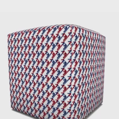 Courchevel Velours-Würfel mit Ski-Motiv für das Wohnzimmer im Chalet-Stil 